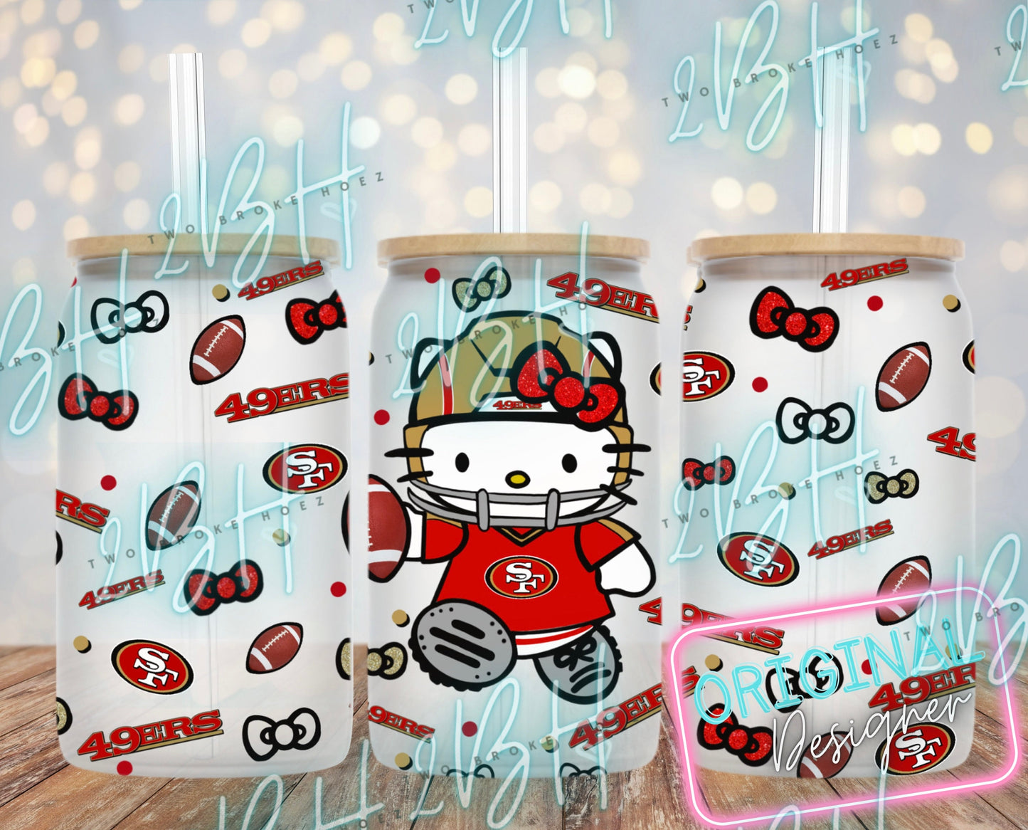 49ers  Kitty football player 16 oz libbey Wrap