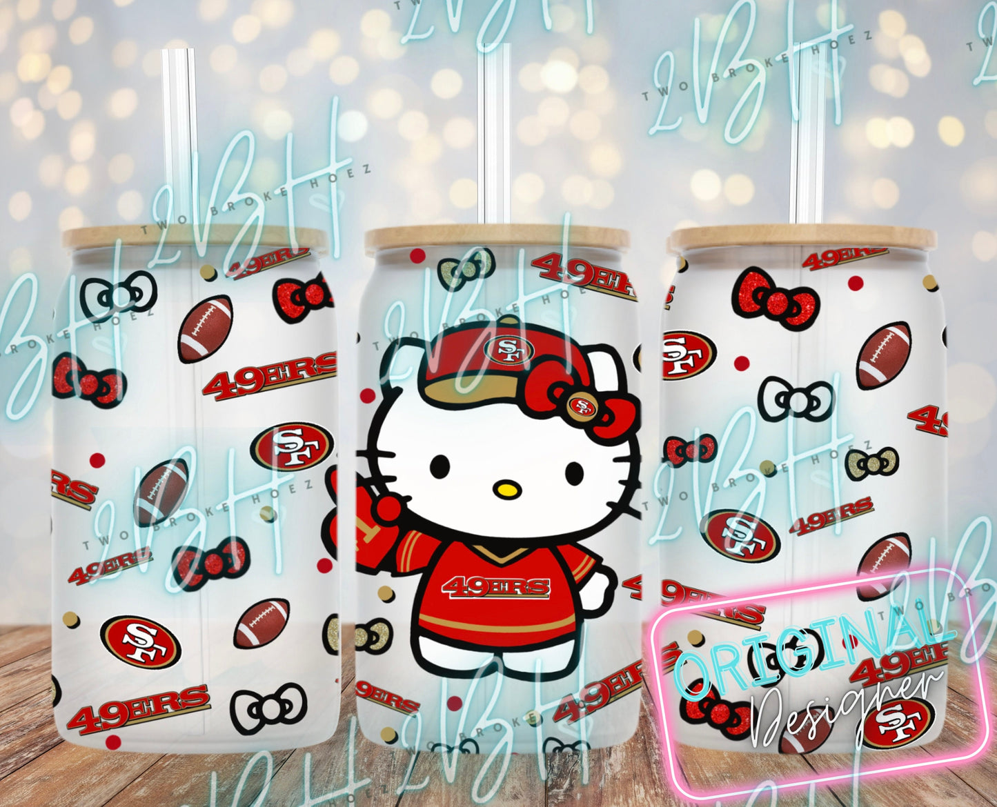 49ers  Kitty fan player 16 oz libbey Wrap