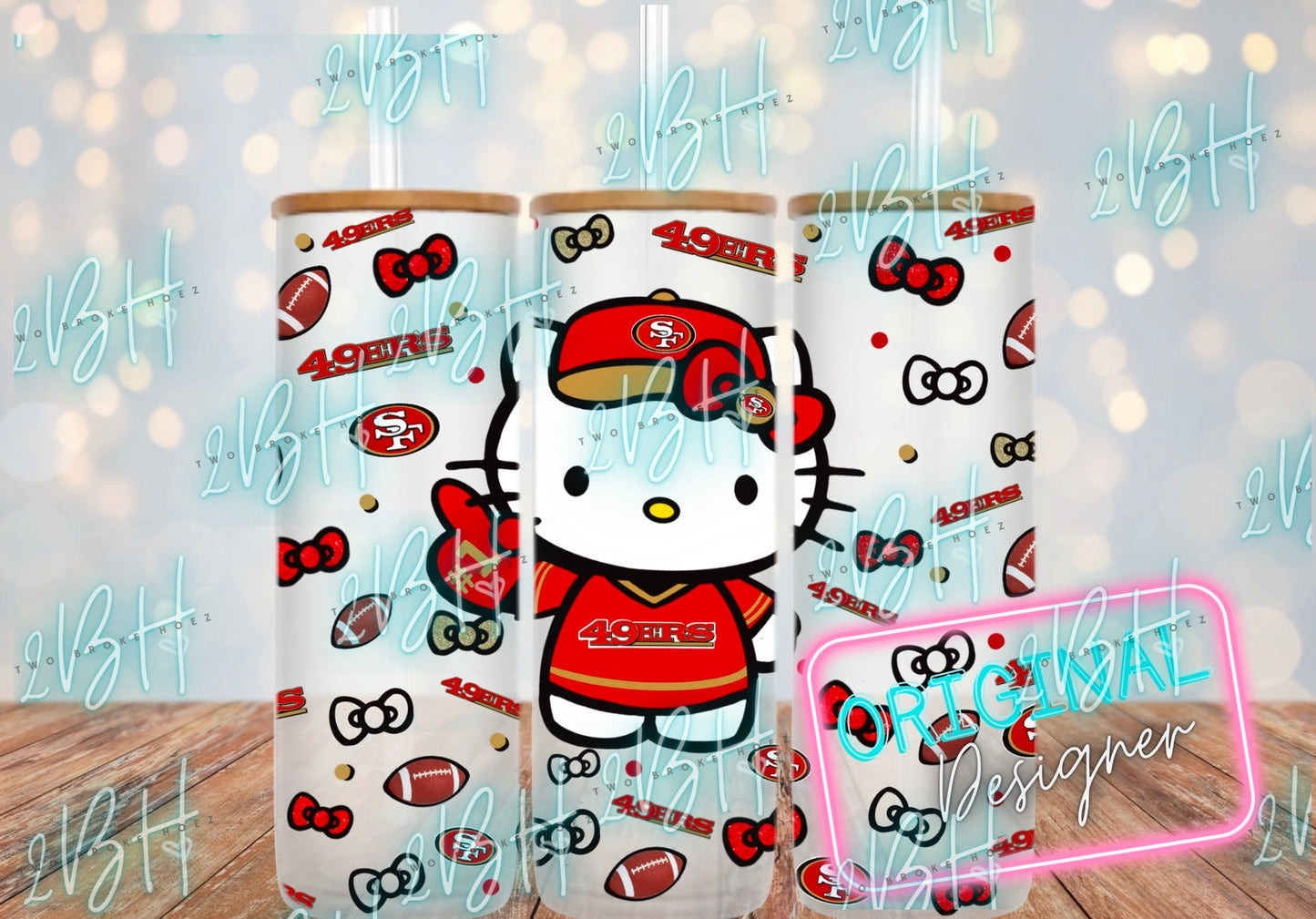 49ers fan  Kitty 25 oz libbey Wrap